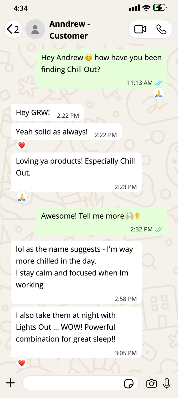Andrew, Customer · Chill Out